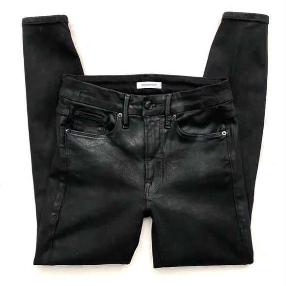 Good American High Rise Leather Like Coated Jeans - Picture 5 of 10